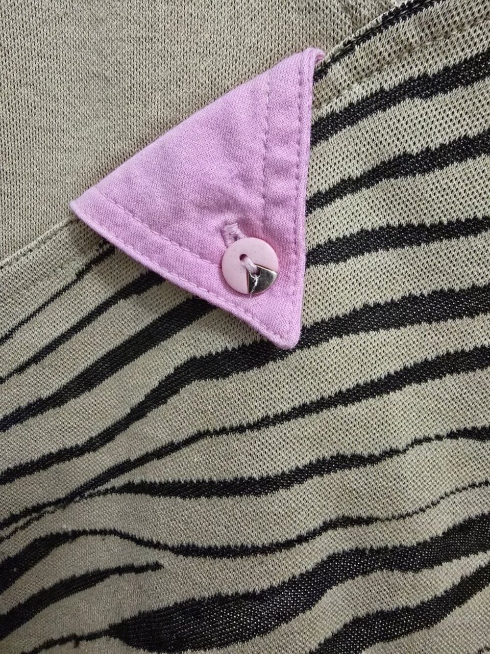 Jamie Sadock Women's Golf Large Sleeveless Zebra Print Top With Pink Collar - Picture 3 of 6